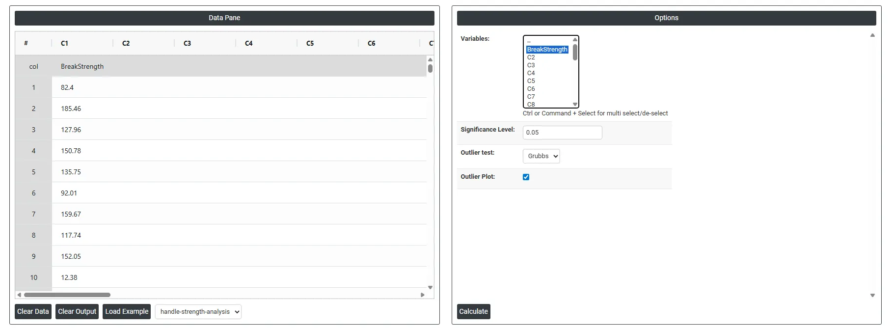 Outlier test — figure 2