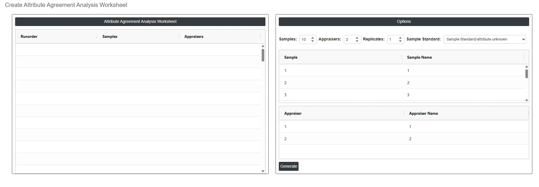 Create Attribute Agreement Worksheet — figure 4