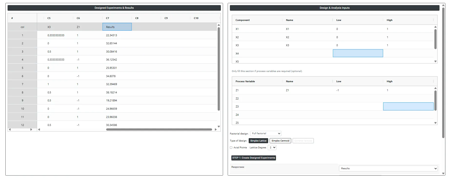 Create & Analyse Mixture DoE — figure 2
